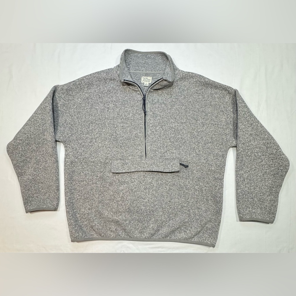 J. Crew Vintage Fleece - Heather Gray 1/4 Zip-Up Pullover - W Large